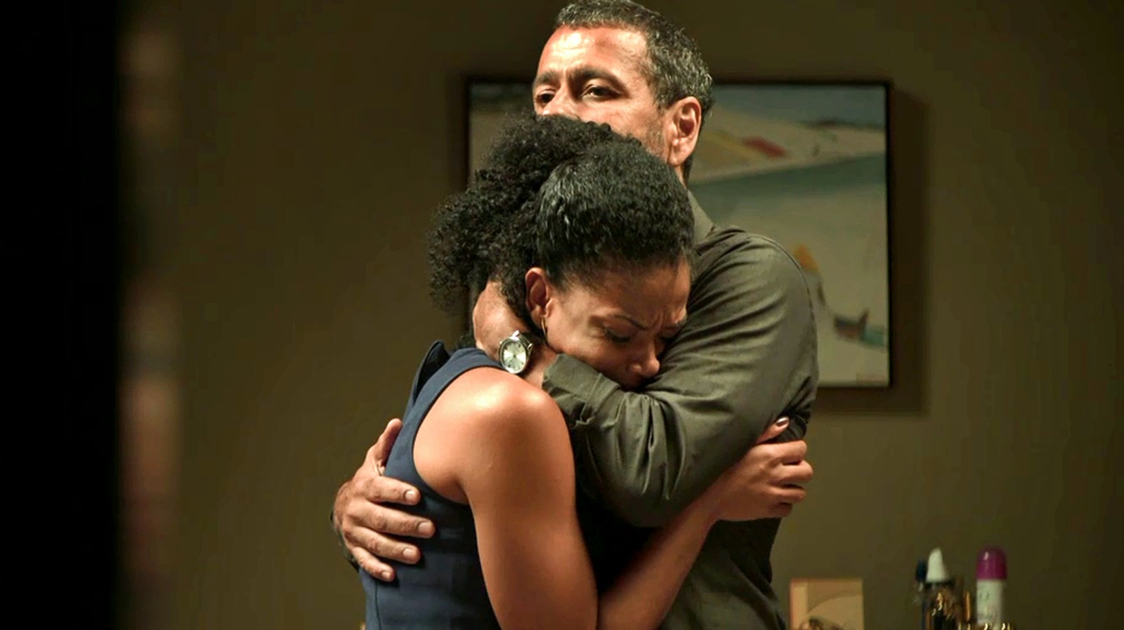 Gilda (Heloísa Jorge) e Amadeu (Marcos Palmeira) em A Dona do Pedaço