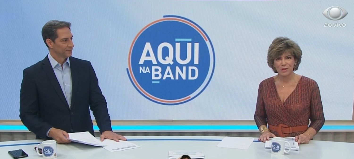 Luís Ernesto Lacombe e Silvia Poppovic no Aqui na Band