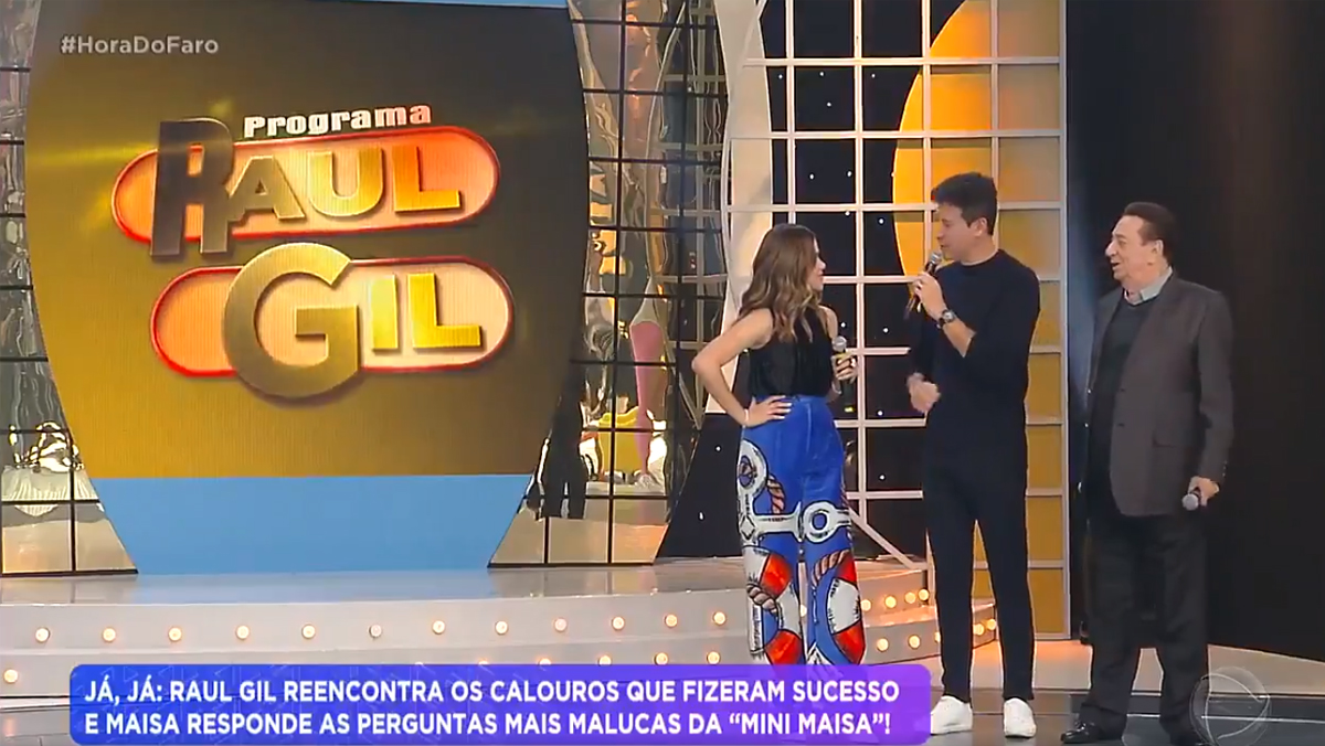 Maisa, Rodrigo Faro e Raul Gil no Hora do Faro