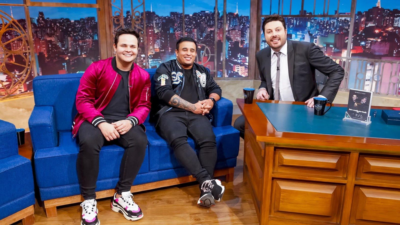 Matheus e Kauan participaram do The Noite (Gabriel Cardoso / SBT)