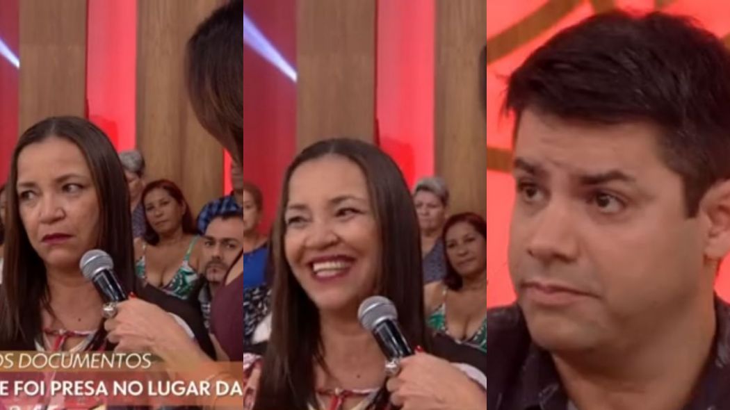 Mulher da plateia do Encontro fez brincadeira durante assunto sério