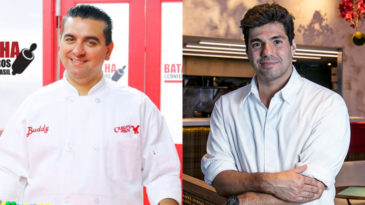 Buddy Valastro e Felipe Bronze, apresentadores do Batalha dos Confeiteiros e Top Chef Brasil - respectivamente