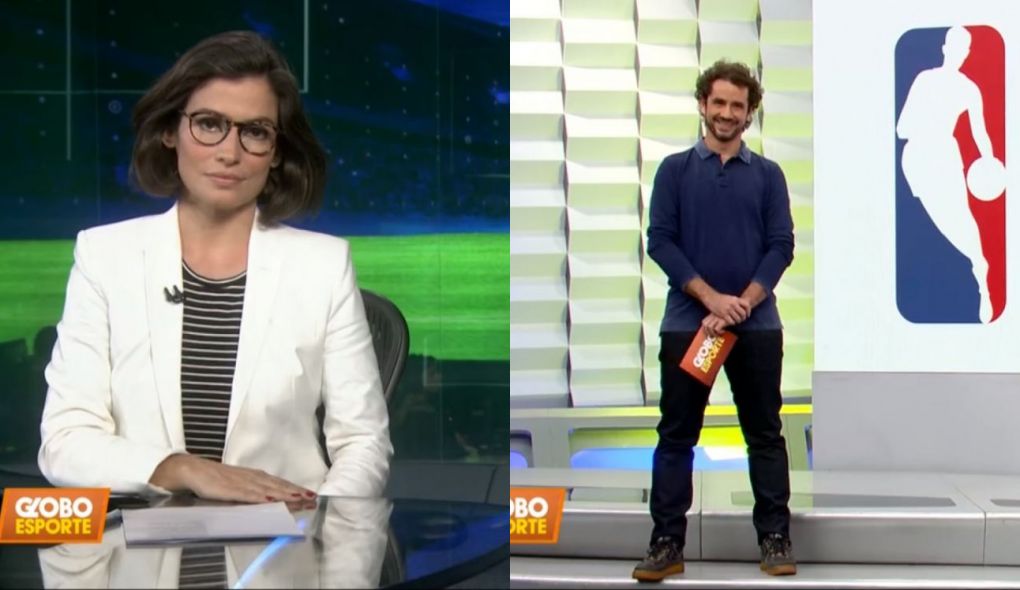 Renata Vasconcellos apareceu durante o Globo Esporte