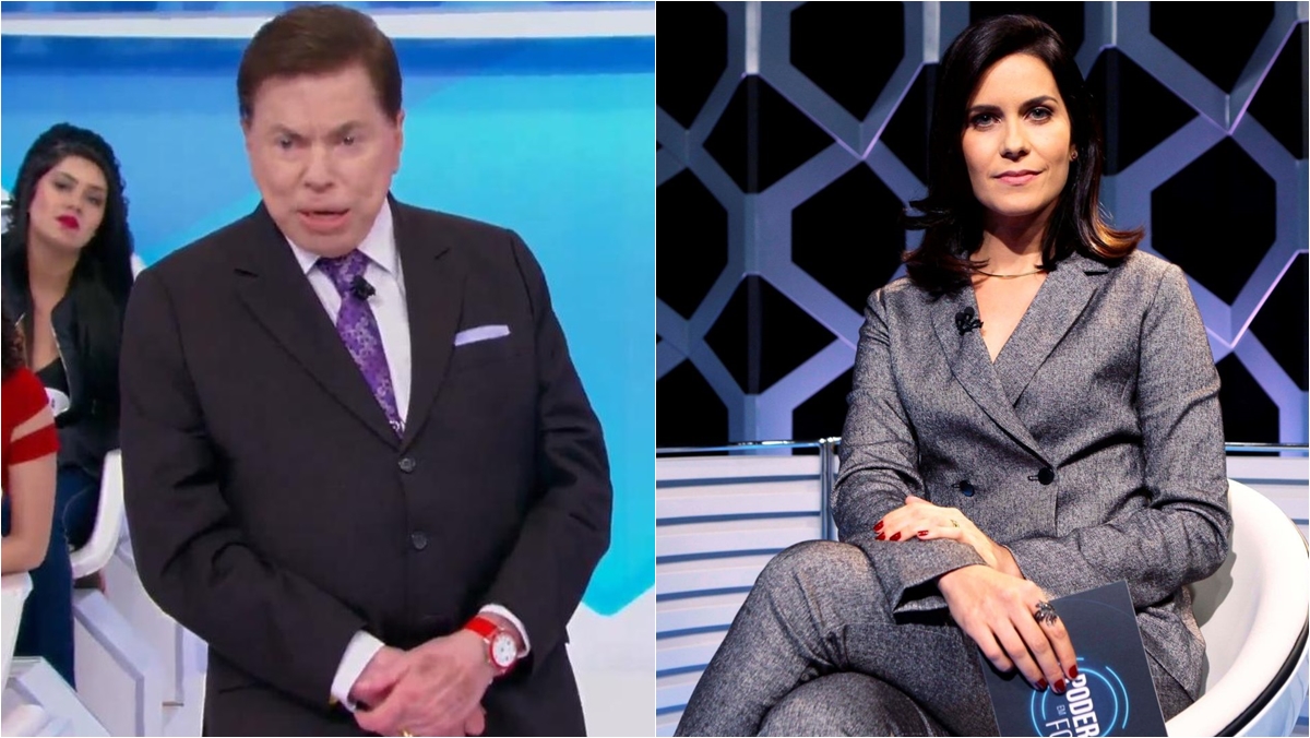 Silvio Santos pergunta por Débora Bergamasco sem saber que ela virou correspondente em Brasília (Reprodução: SBT)