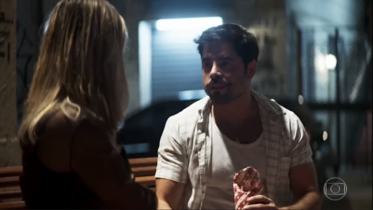 Britney (Glamour Garcia) e Abel (Pedro Carvalho), de A Dona do Pedaço