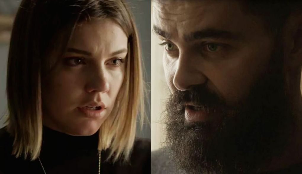 Dalila (Alice Wegmann) e Paul (Carmo Dalla Vecchia) de Órfãos da Terra
