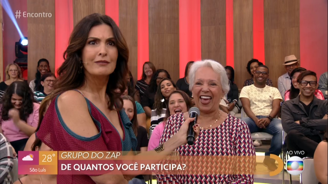 Fátima entrevistou senhora da plateia do Encontro