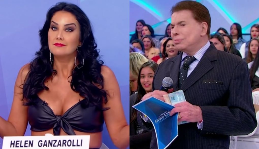 Helen Ganzarolli e Silvio Santos