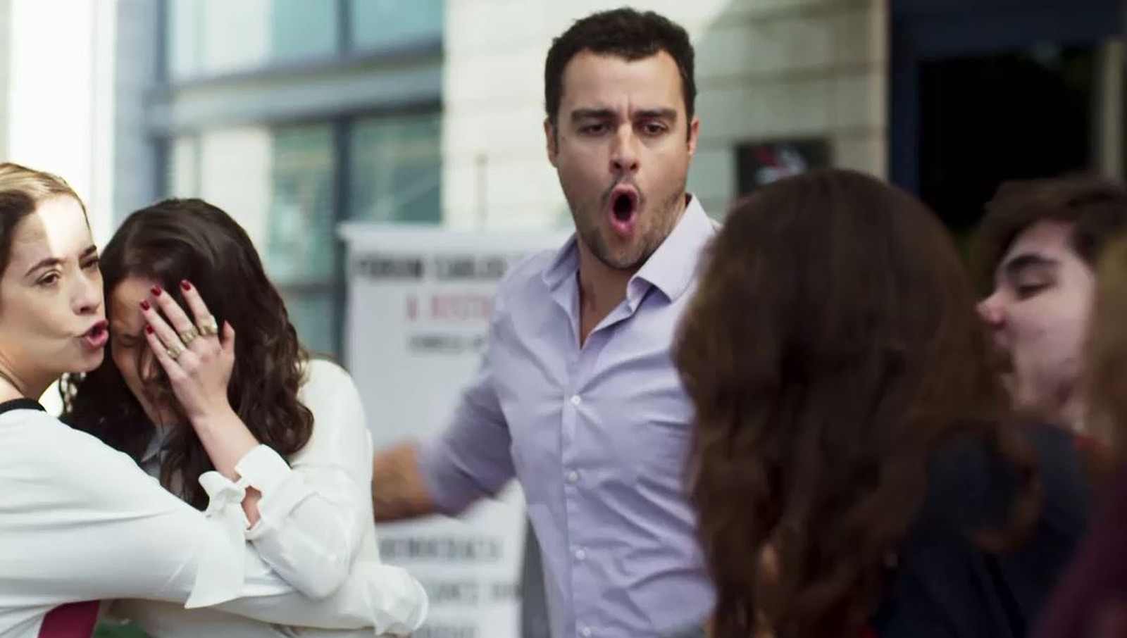 Lígia (Paloma Duarte), Joaquim (Joaquim Lopes), Lara (Rosanne Mulholland) e Rita (Alanis Guillen) em Malhação