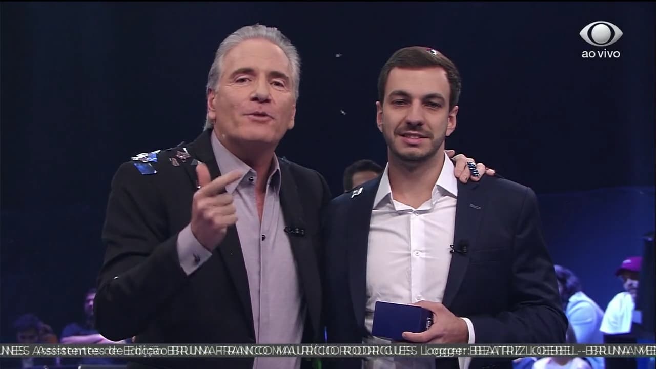 Roberto Justus e Gabriel Gasparini na final de O Aprendiz (Reprodução / Band)