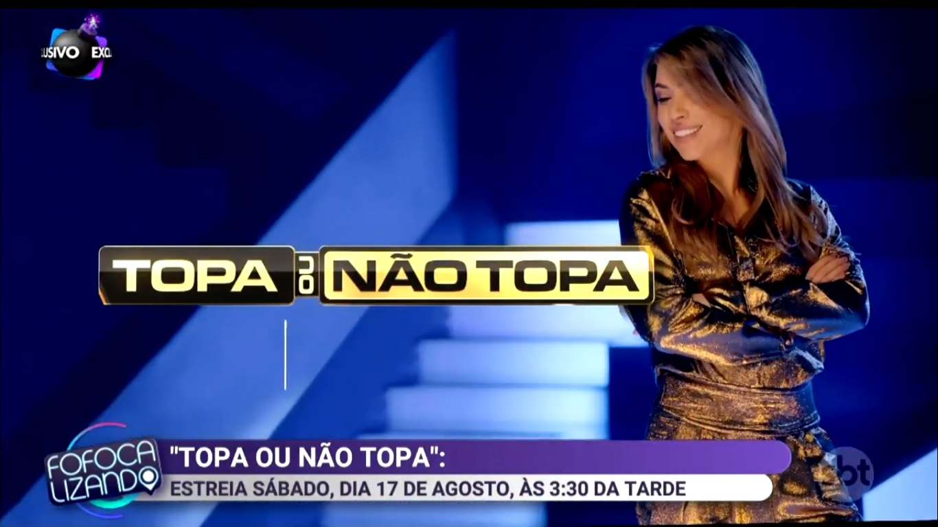 Patrícia Abravanel em chamada do Topa ou Não Topa