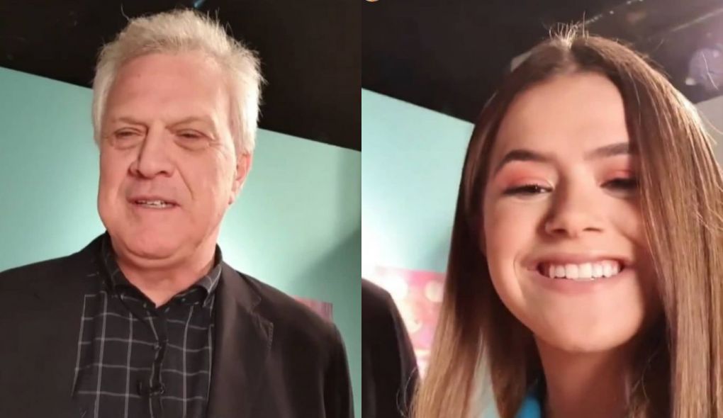 Pedro Bial e Maisa no SBT