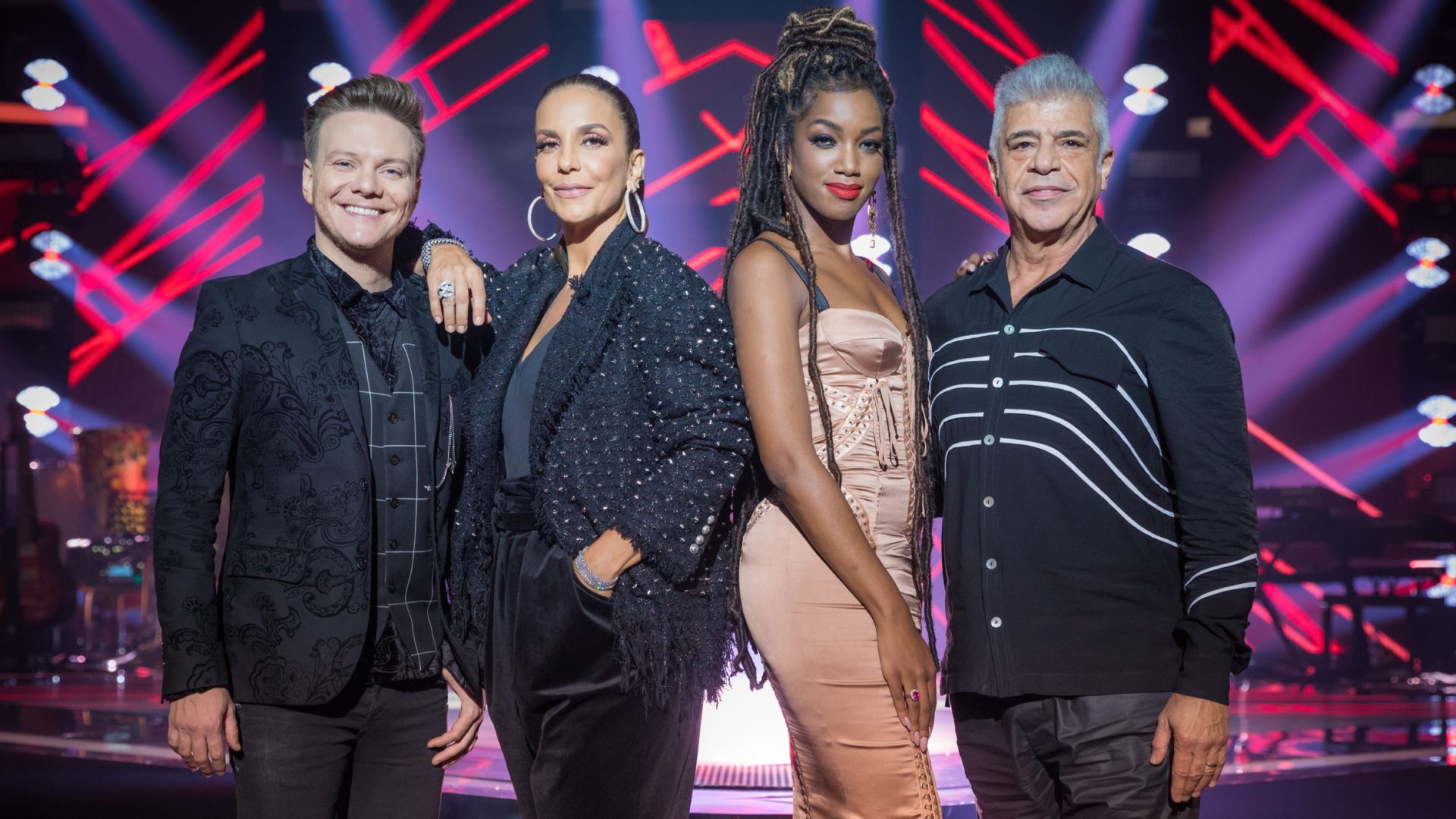 Iza, Ivete Sangalo, Lulu Santos e Michel Teló, técnicos do The Voice Brasil