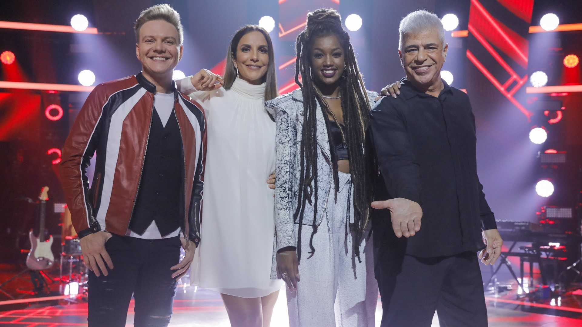 Ivete Sangalo, Michel Teló, Lulu Santos e Iza, técnicos do The Voice Brasil