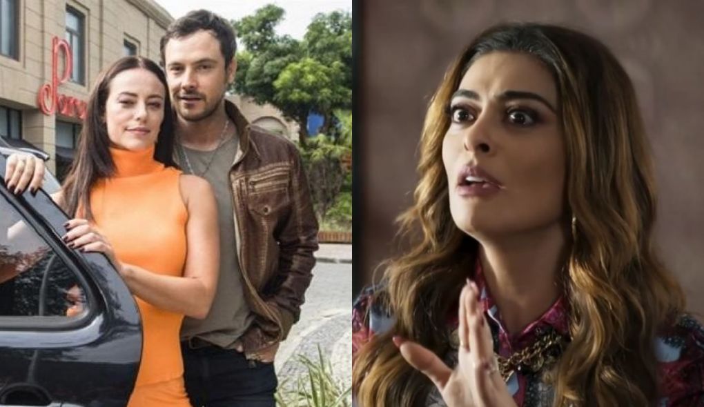 Vivi (Paolla Oliveira), Chiclete (Sergio Guizé) e Maria da Paz (Juliana Paes) de A Dona do Pedaço