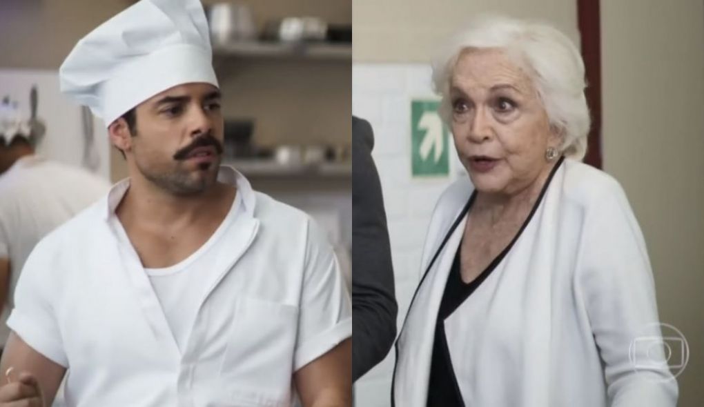 Abel (Pedro Carvalho) e Gladys (Nathalia Timberg) de A Dona do Pedaço