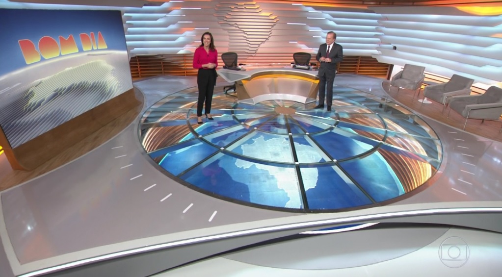 Ana Paula Araújo e Chico Pinheiro no novo cenário do Bom Dia Brasil