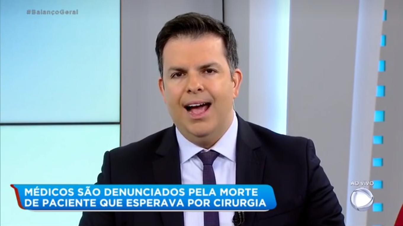 Matheus Furlan apresentando o Balanço Geral SP