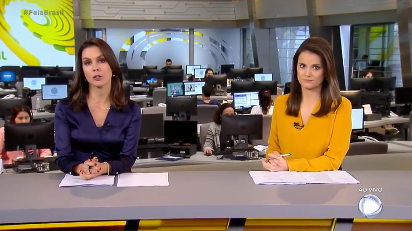 Camila Brusnello e Roberta Piza na bancada do Fala Brasil
