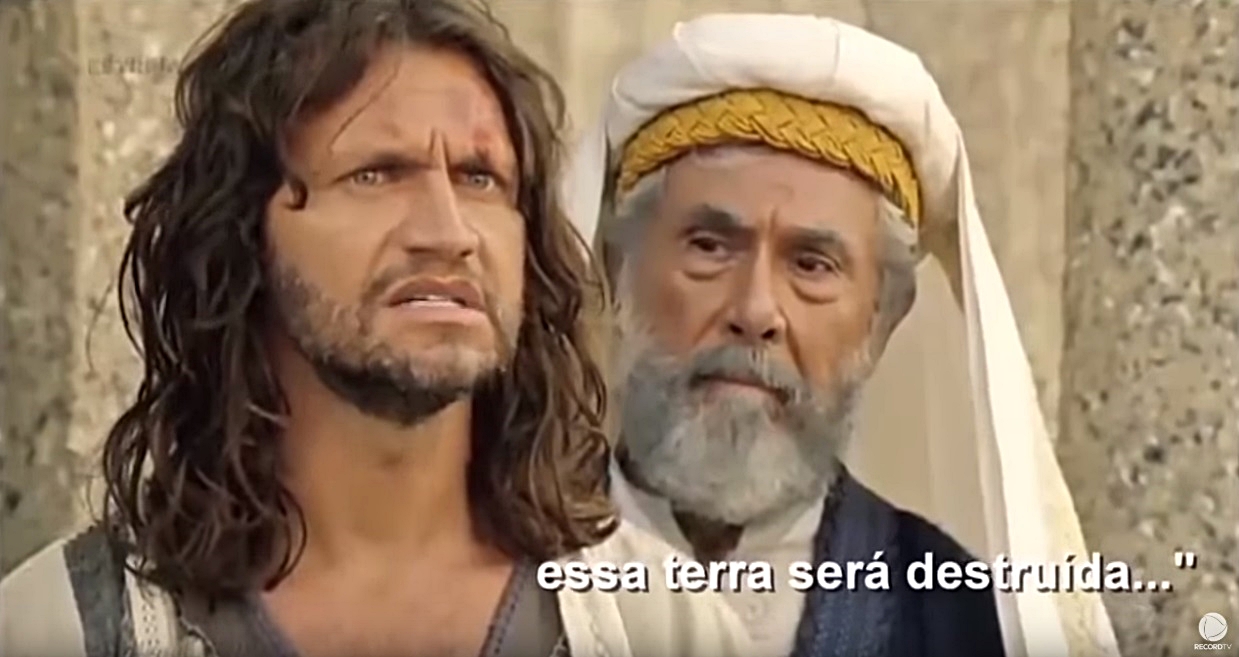 Jeremias assusta o povo com suas previsões (Reprodução: Record TV)