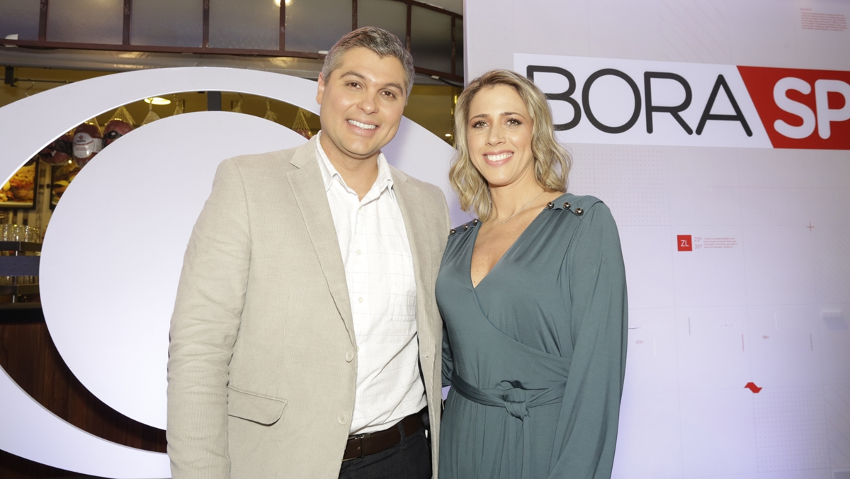 Joel Datena e Laura Ferreira estreiam o Bora SP, na segunda-feira (5), às 7 horas (Kelly Fuzaro/Band)