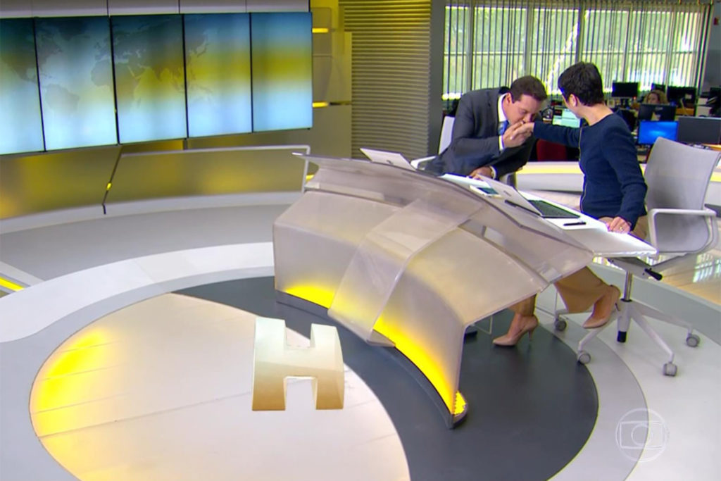 Dony De Nuccio e Sandra Annenberg no Jornal Hoje (Divulgação/TV Globo)
