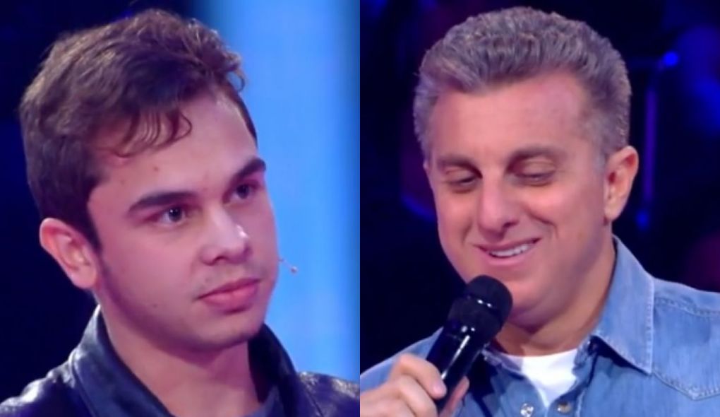 Josikwylkson, participante do Caldeirão, e Luciano Huck