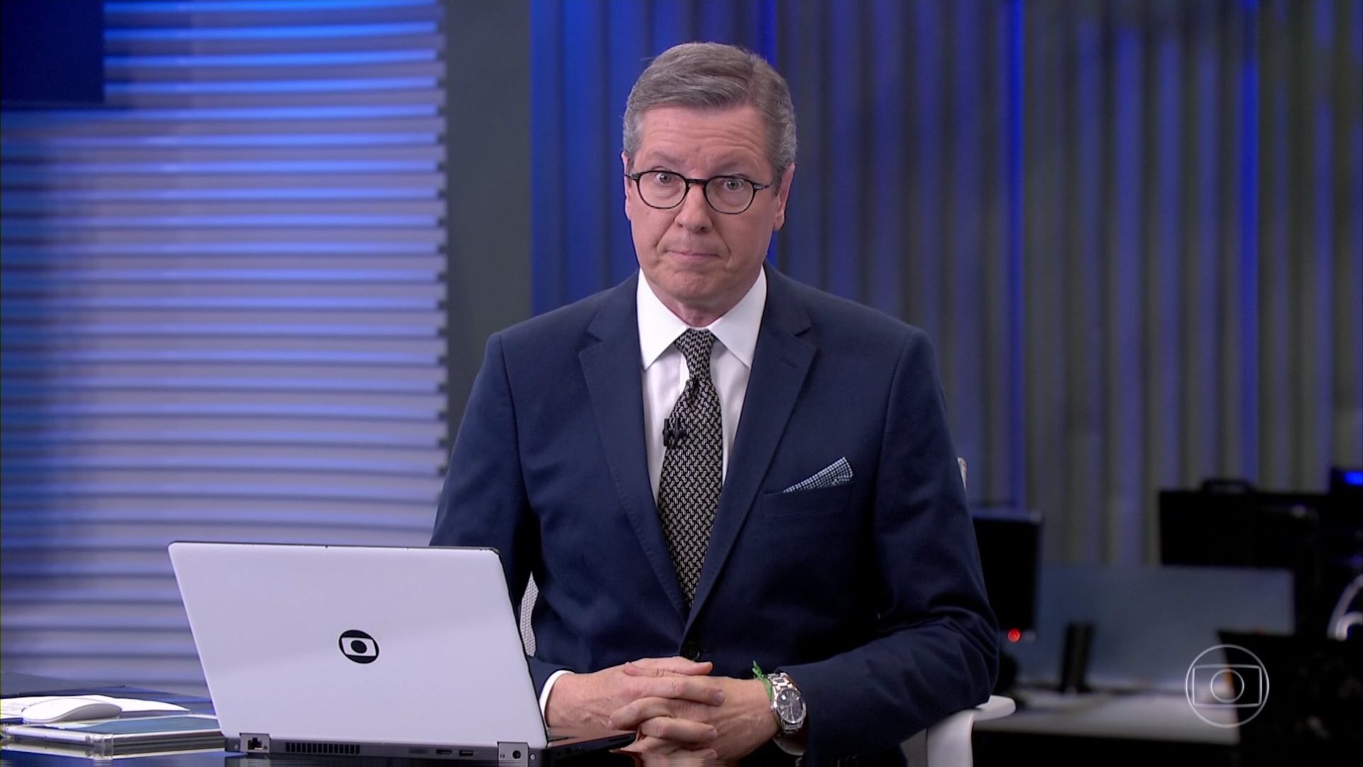 Márcio Gomes: jornalista estreou no Jornal da Globo nesta sexta (Reprodução/Globo)