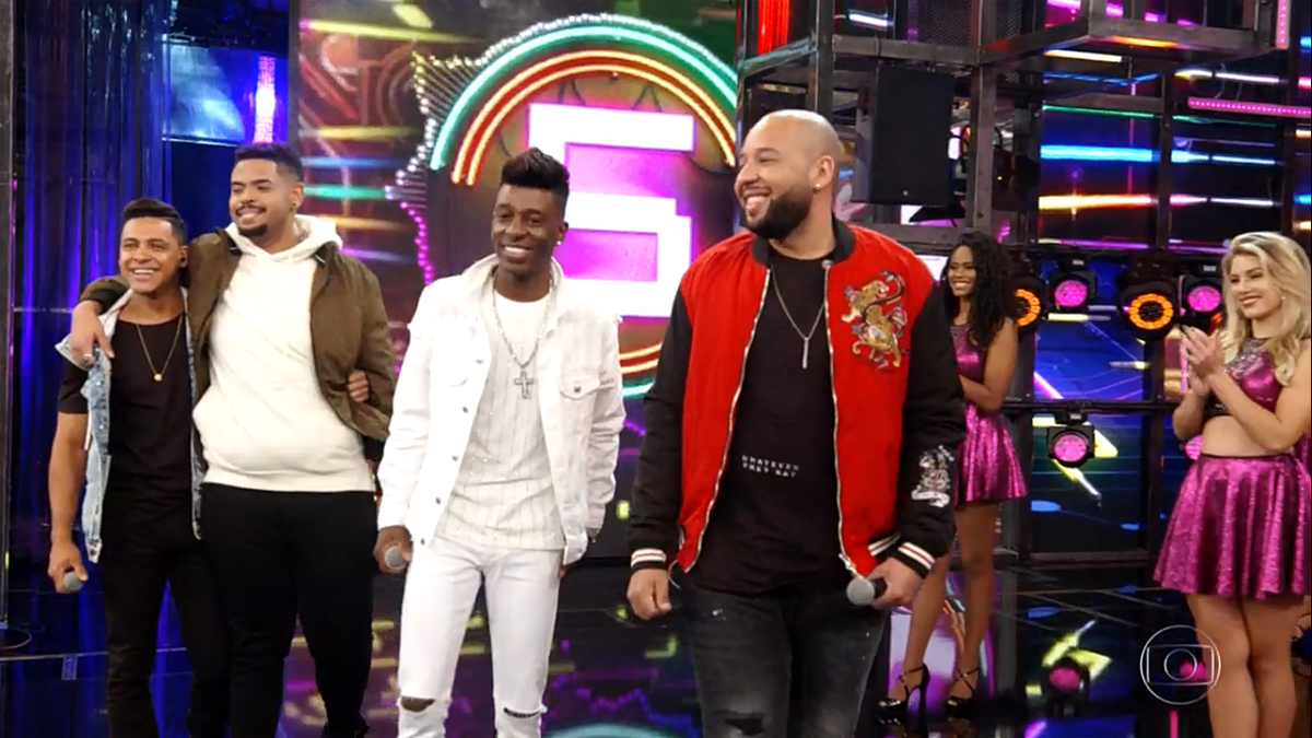 Rafael, Lucas, Branquinha e Levi no Domingão do Faustão