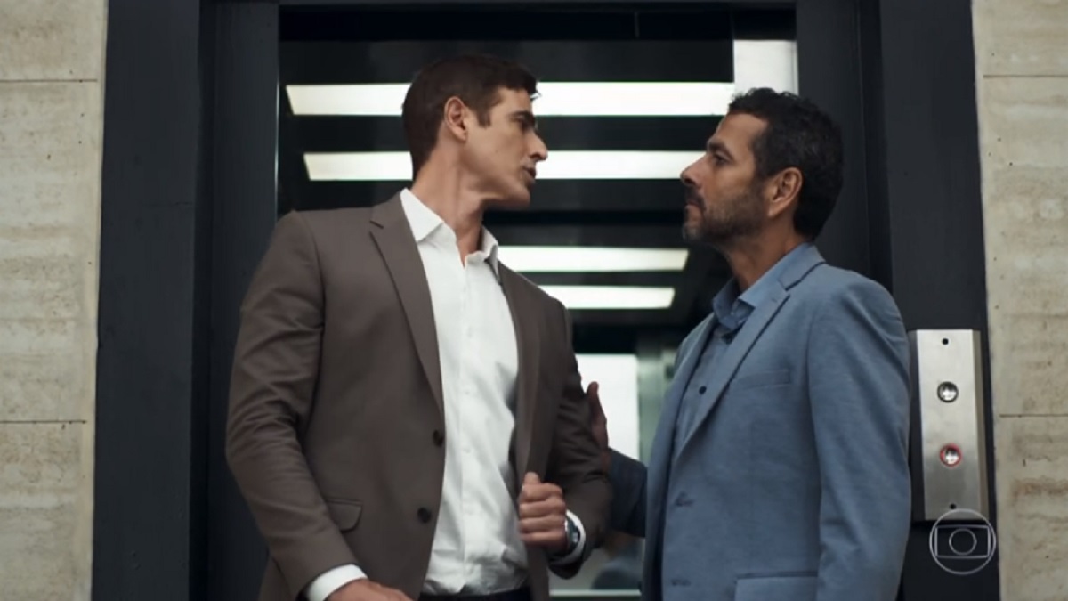 Régis (Reynaldo Gianecchini) e Amadeu (Marcos Palmeira), de A Dona do Pedaço