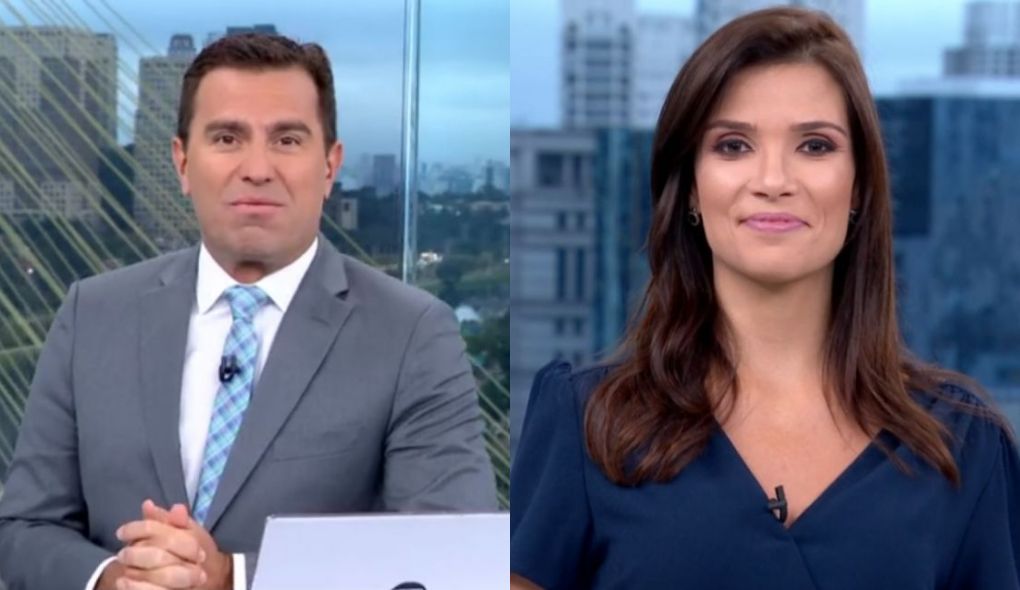 Rodrigo Bocardi e Sabina Simonato no Bom Dia SP