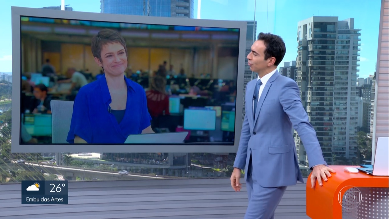 Sandra Annenberg e César Tralli no SP1