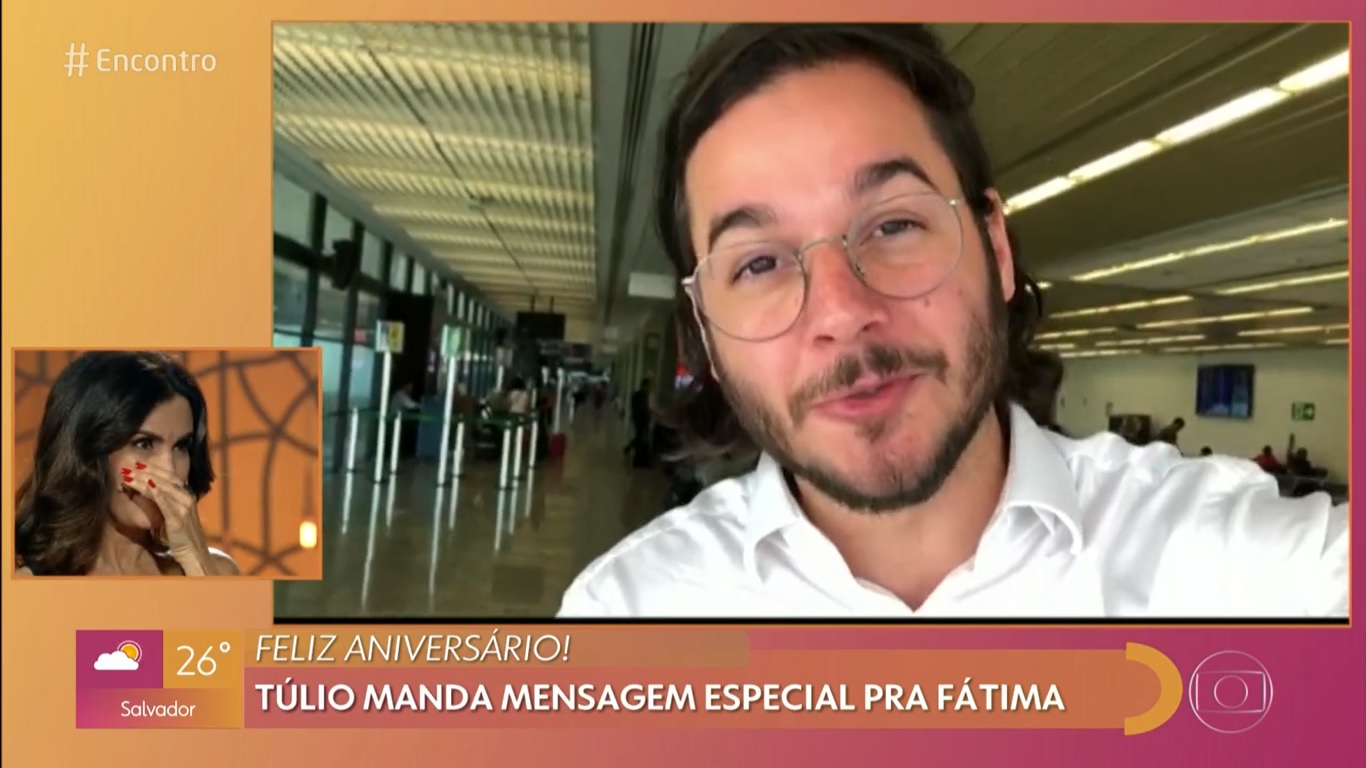 Fátima Bernardes e Túlio Gadêlha no Encontro