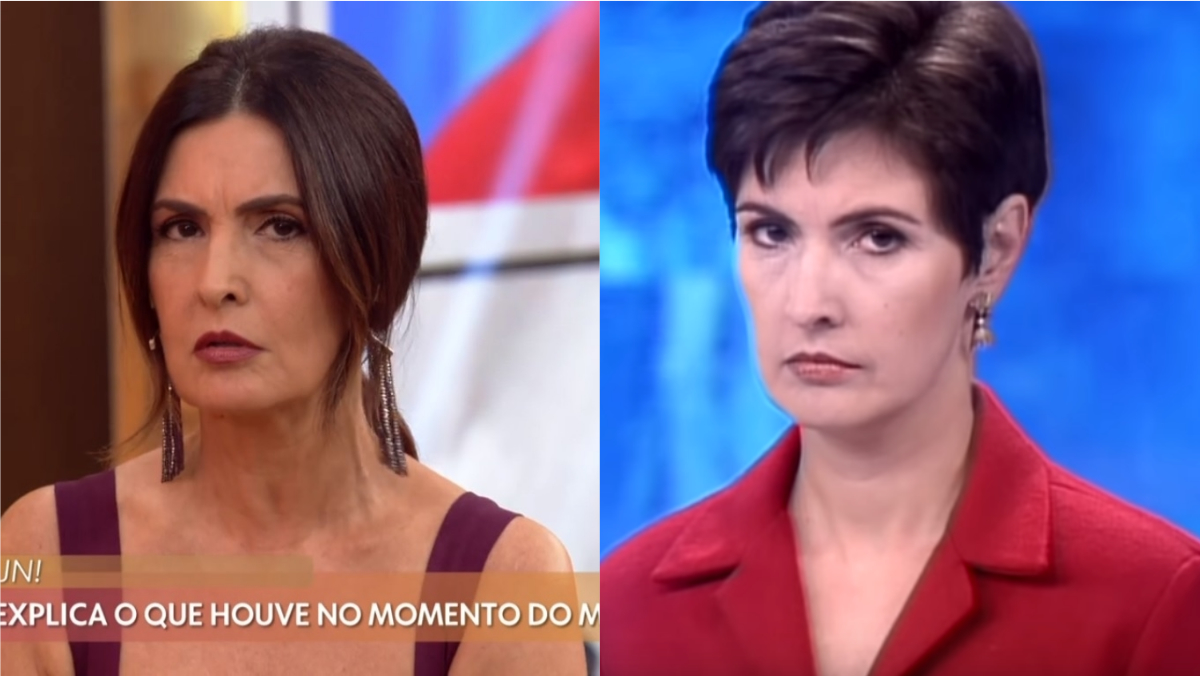 Fátima Bernardes no Encontro e na época do Jornal Nacional