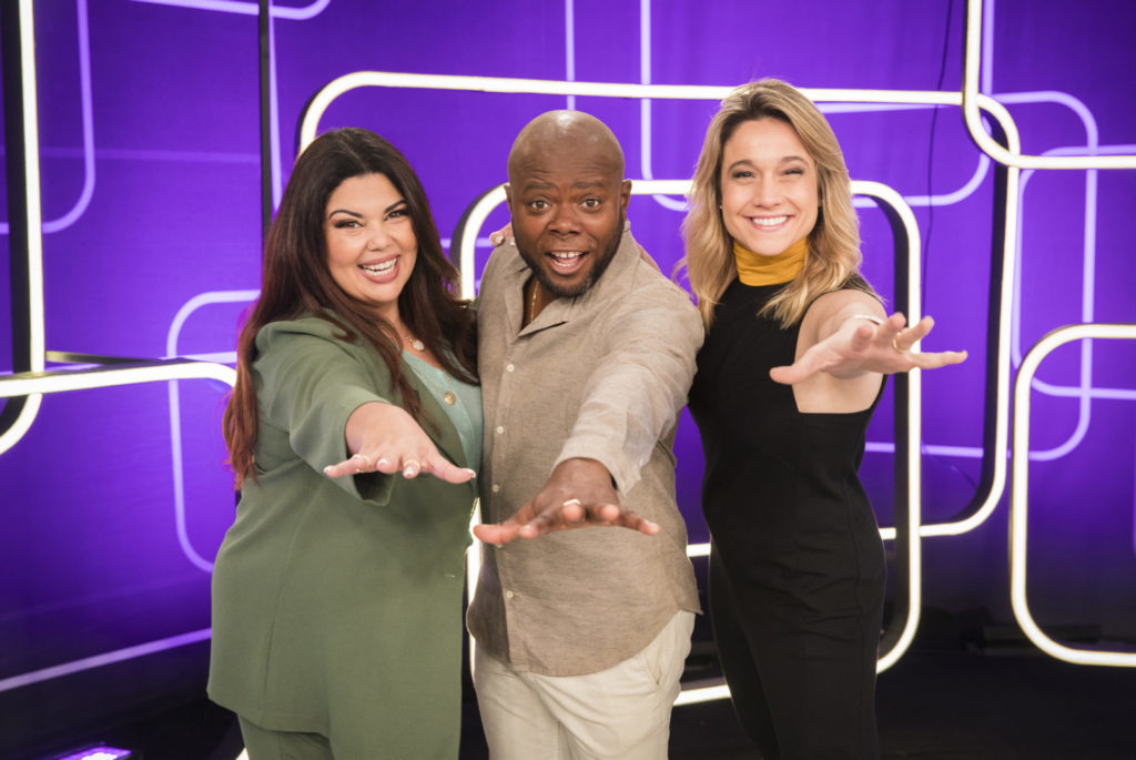 Fabiana Karla, Érico Brás e Fernanda Gentil.