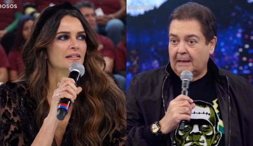 Fernanda Motta e Faustão no Domingão
