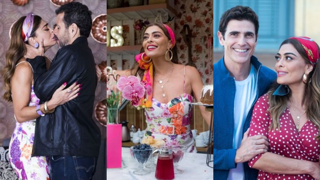 Maria da Paz (Juliana Paes), Amadeu (Marcos Palmeira) e Régis (Reynaldo Gianecchini) de A Dona do Pedaço