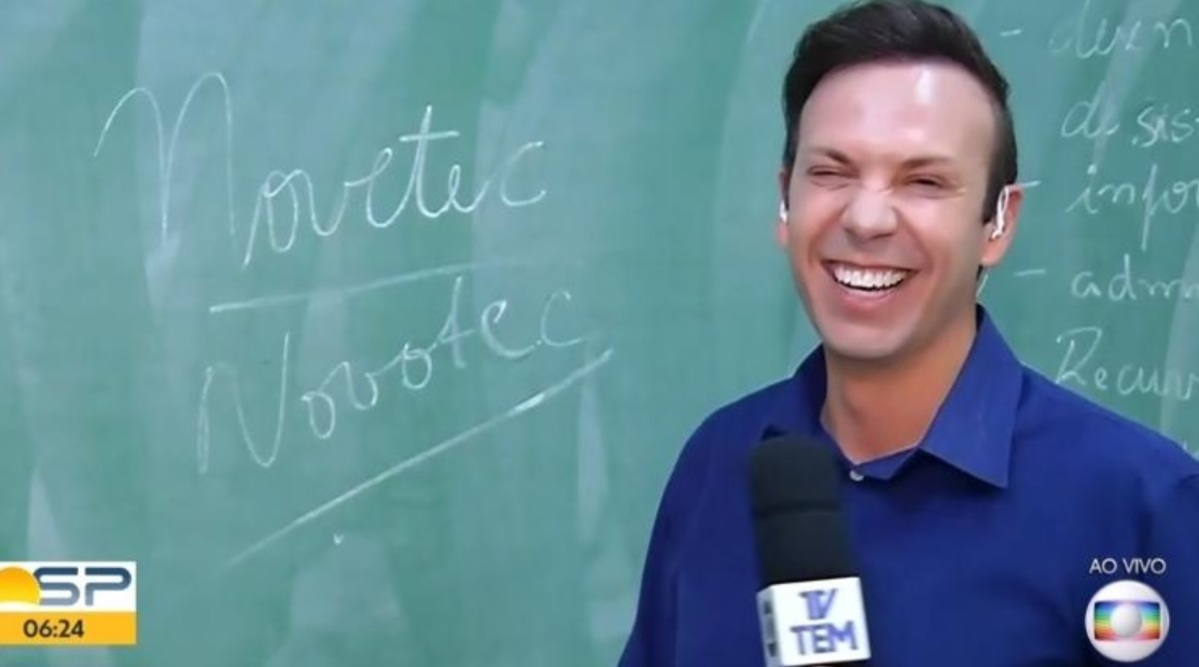 O repórter André Modesto no Bom Dia SP