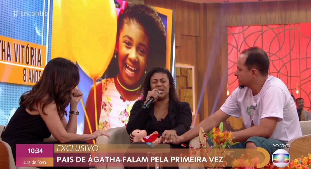 Os pais de Ágatha participaram do Encontro