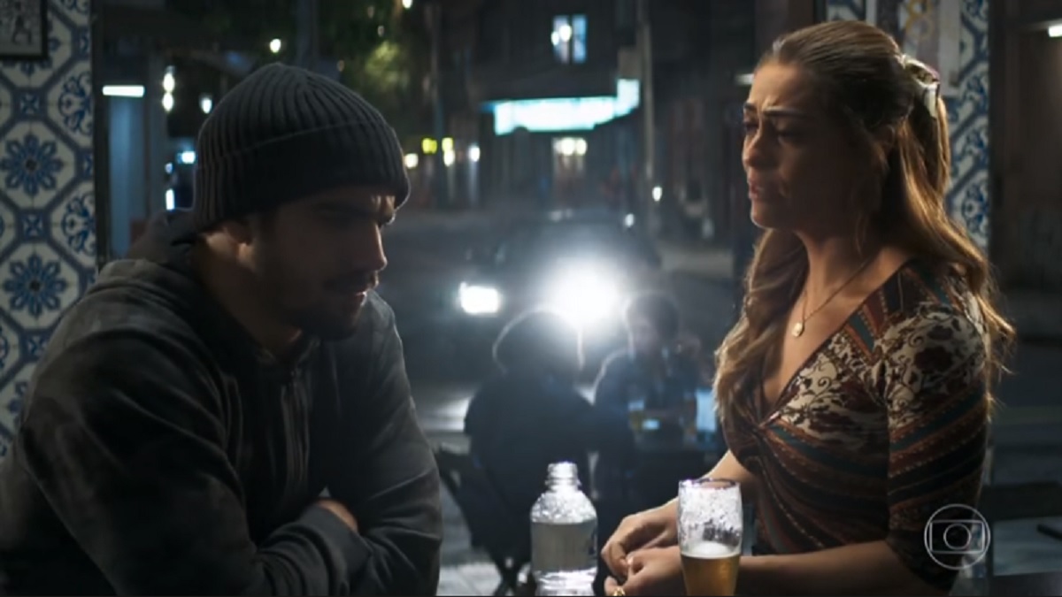 Rock (Caio Castro) e Maria da Paz (Juliana Paes), de A Dona do Pedaço