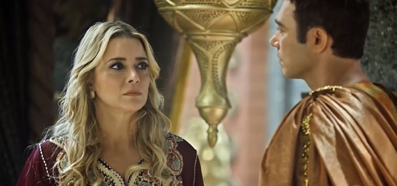 Christine Fernandes e Ângelo Paes Leme vivem Sammu-Ramat e Nebuzaradã em O Rico e Lázaro (Divulgação / Record TV)