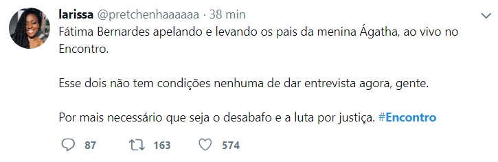 Tuíte sobre o Encontro