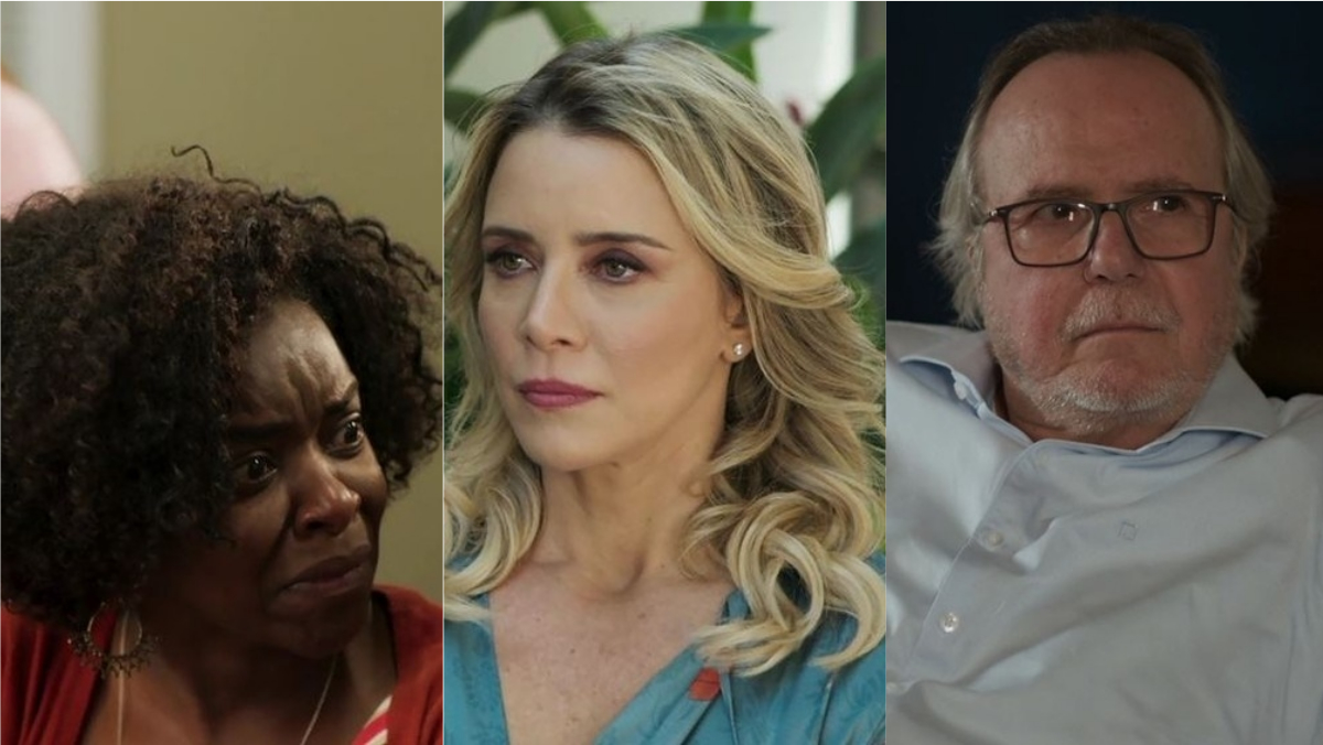 Vânia (Olívia Torres), Karina (Christine Fernandes) e César (Tato Gabus Mendes) de Malhação – Toda Forma de Amar