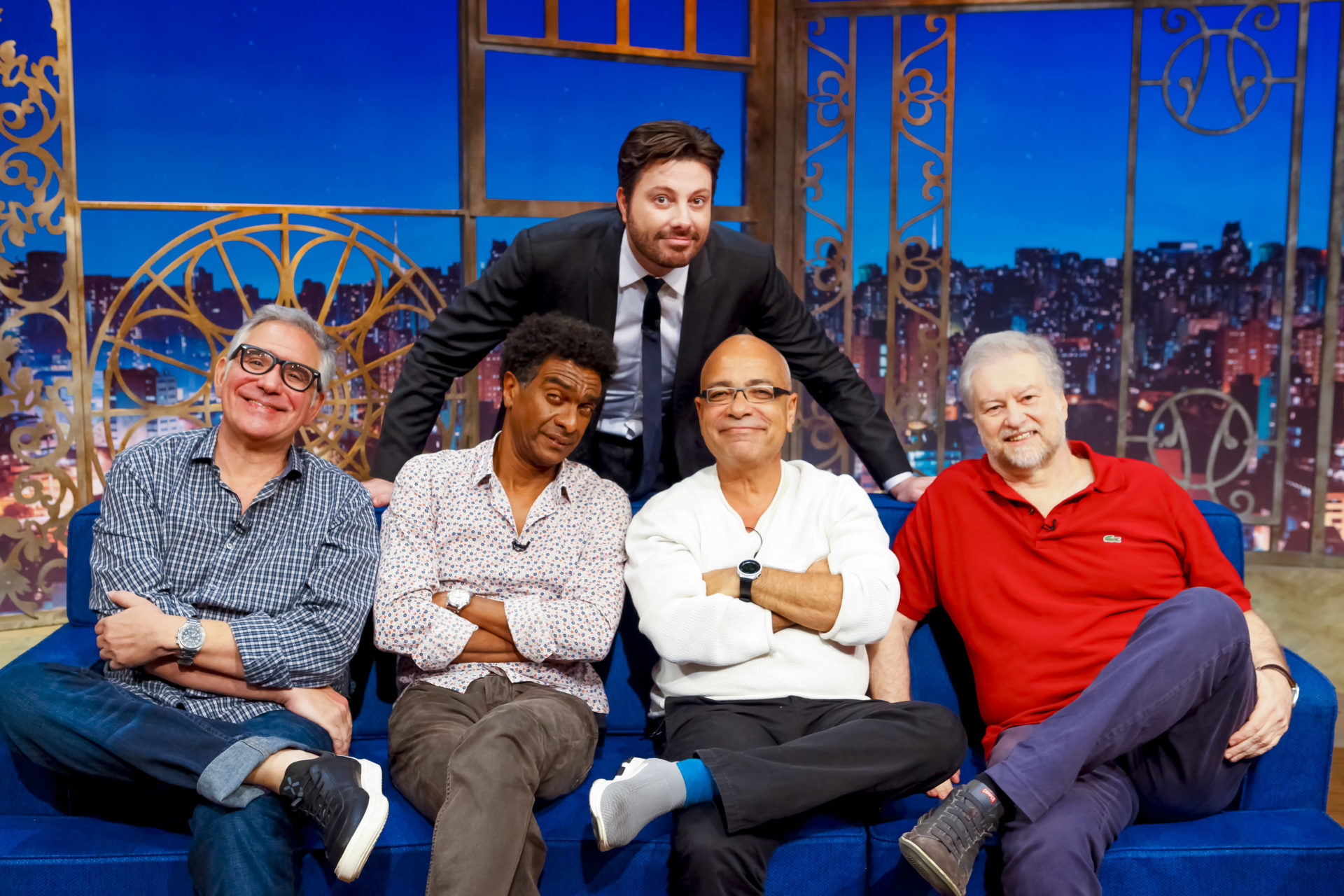 Danilo Gentili recebeu os humoristas do Casseta & Planeta no The Noite (Beatriz Nadler / SBT)