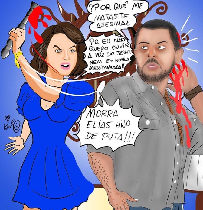 Animação onde Josiane de A Dona do Pedaço mata Elias de A Que Não Podia Amar (Reprodução: Instagram)