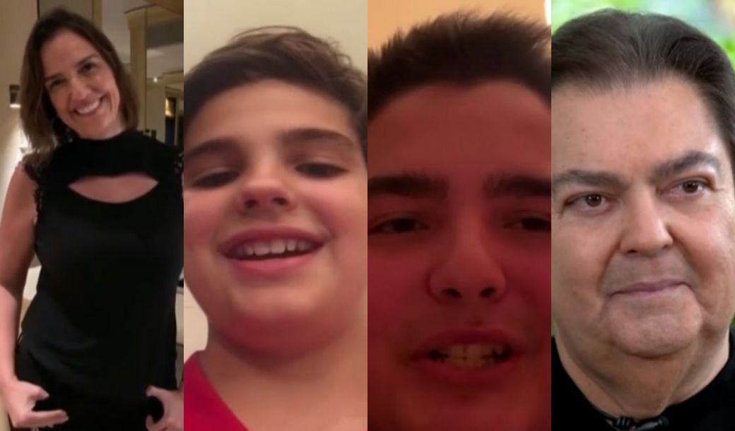 Esposa e filhos de Faustão no Mais Você