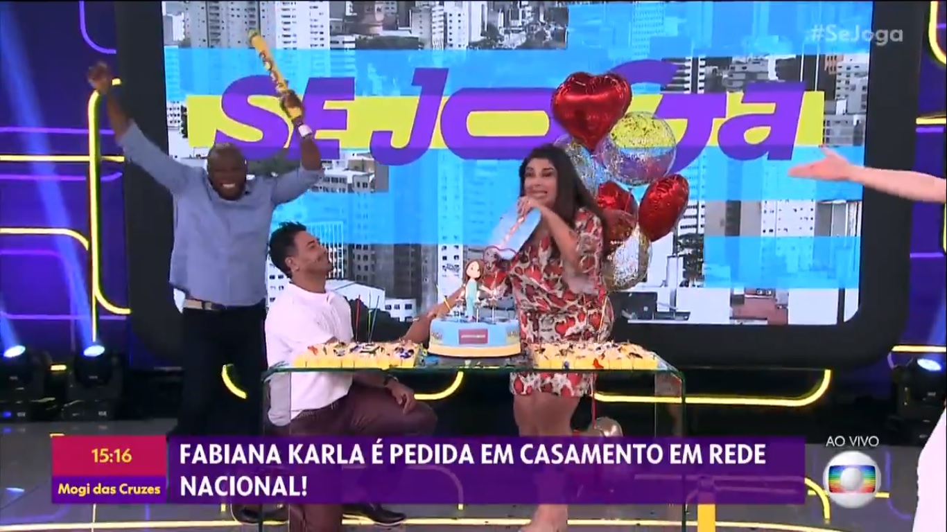 Fabiana Karla foi pedida em casamento no Se Joga