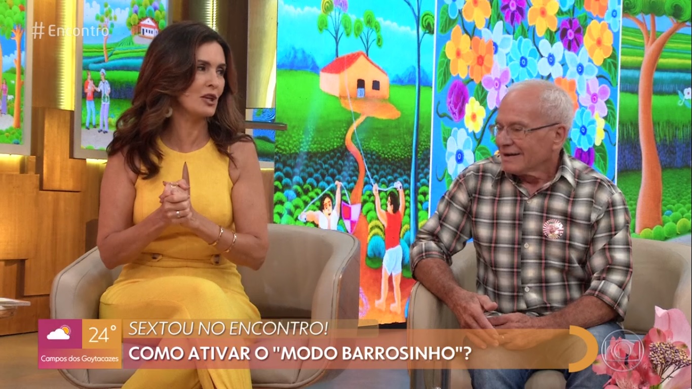 Fátima Bernardes e Barrosinho no Encontro