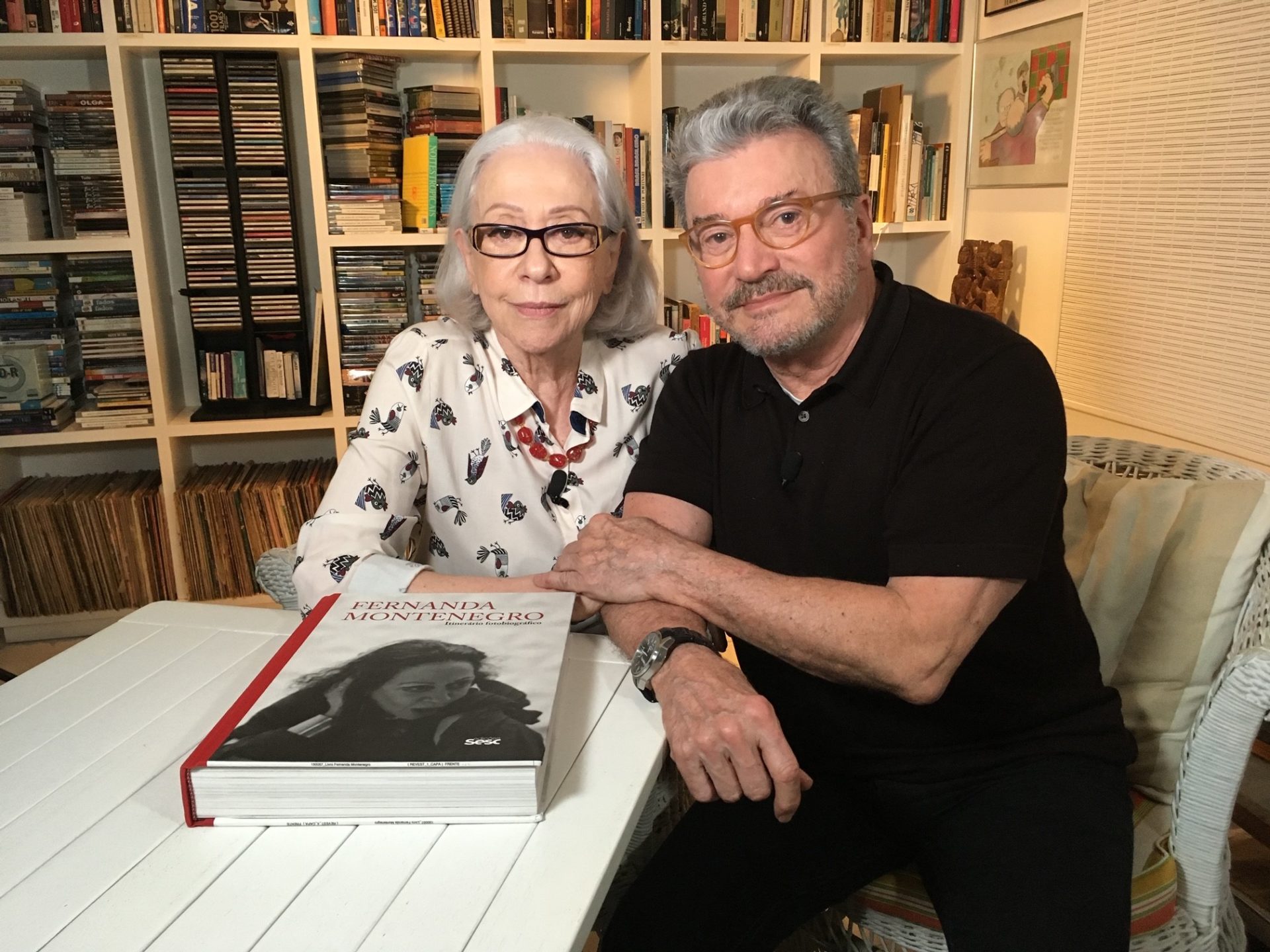Fernanda Montenegro e Edney Silvestre no Globo Repórter