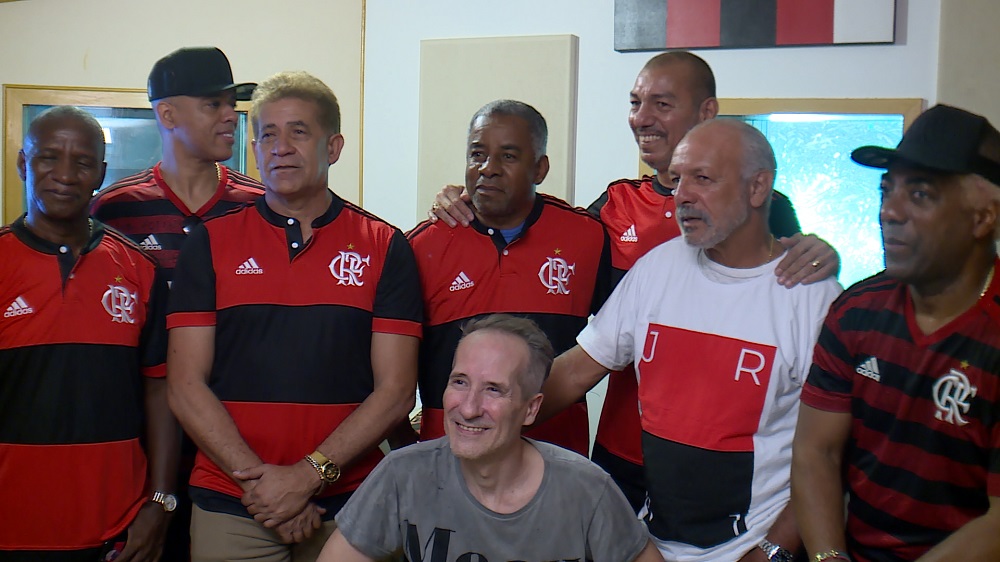 Ídolos do Flamengo reunidos por matéria especial no Globo Esporte Rio (Reprodução/Globo)